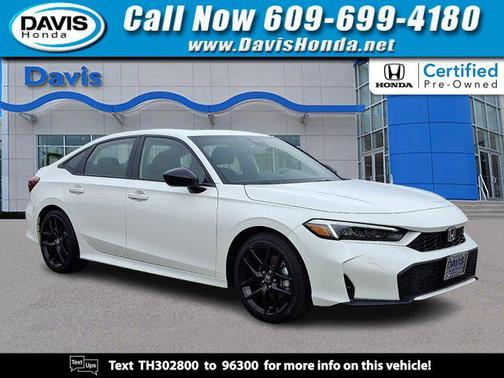 Platinum White Pearl 2026 Honda Civic Hybrid Sport
