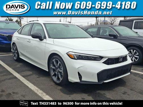 Platinum White Pearl 2026 Honda Civic Hybrid Sport Touring Sedan