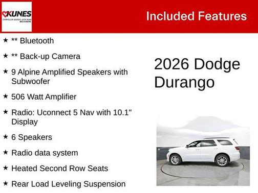 White Knuckle Clearcoat 2026 Dodge Durango GT Plus