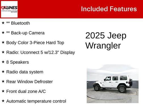 Bright White Clearcoat 2025 Jeep Wrangler 4-Door Sahara 4x4