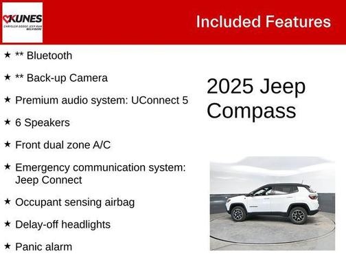 Bright White Clearcoat 2025 Jeep Compass Trailhawk