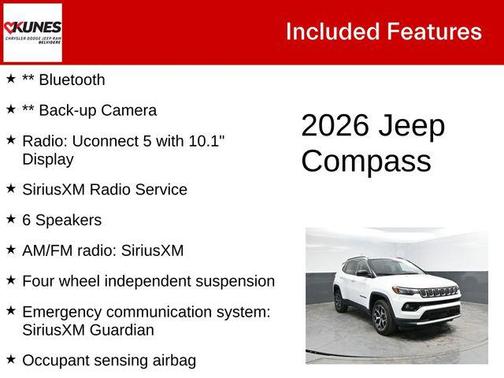 Bright White Clearcoat 2026 Jeep Compass Limited