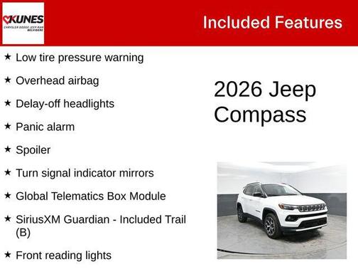 Bright White Clearcoat 2026 Jeep Compass Limited