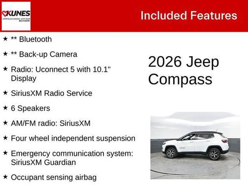 Bright White Clearcoat 2026 Jeep Compass Limited