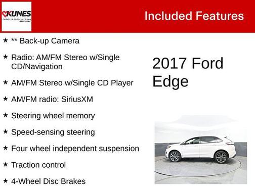 White Platinum 2017 Ford Edge Sport