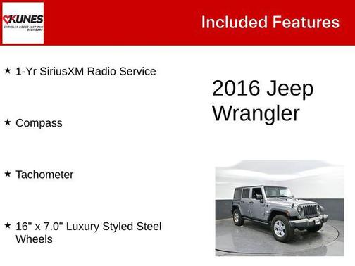 Billet Silver Metallic Clearcoat 2016 Jeep Wrangler Unlimited Sport