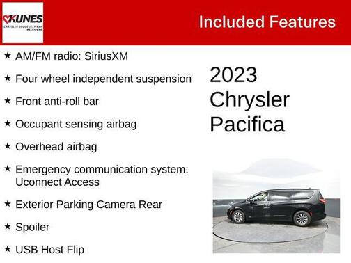 Brilliant Black Crystal Pearlcoat 2023 Chrysler Pacifica Hybrid Touring L
