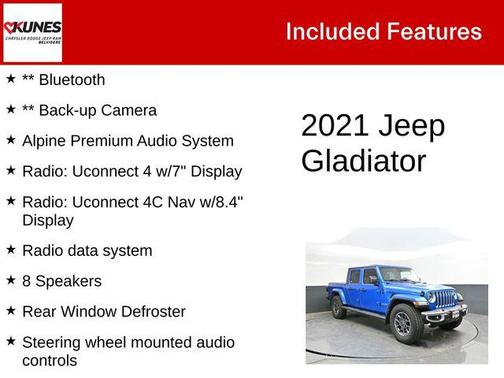Hydro Blue Pearlcoat 2021 Jeep Gladiator Overland