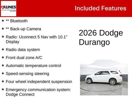 White Knuckle Clearcoat 2026 Dodge Durango GT