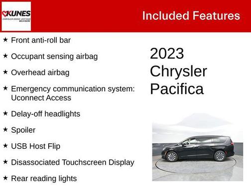 Brilliant Black Crystal Pearlcoat 2023 Chrysler Pacifica Hybrid Touring L