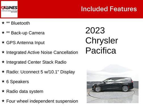 Brilliant Black Crystal Pearlcoat 2023 Chrysler Pacifica Hybrid Touring L