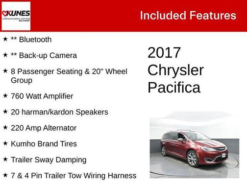 Velvet Red Pearlcoat 2017 Chrysler Pacifica Limited