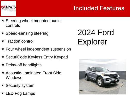 Silver Metallic 2024 Ford Explorer XLT