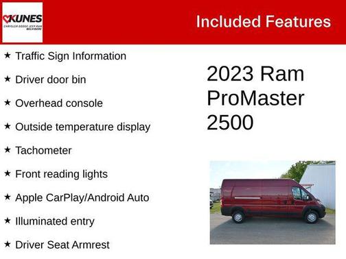 Deep Cherry Red Crystal Pearlcoat 2023 RAM ProMaster 2500 High Roof