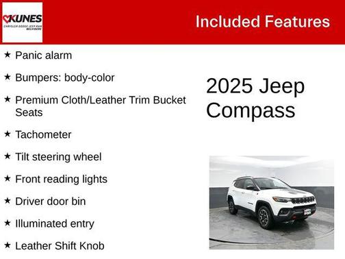 Bright White Clearcoat 2025 Jeep Compass Trailhawk