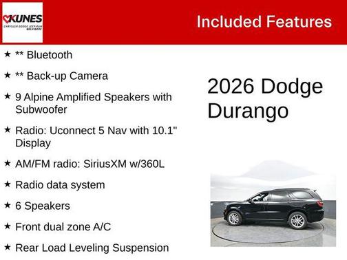 DB Black Crystal Clearcoat 2026 Dodge Durango GT Plus