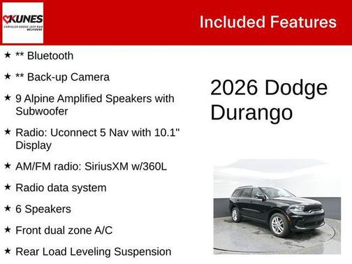 DB Black Crystal Clearcoat 2026 Dodge Durango GT Plus