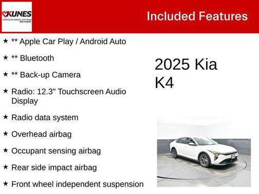 Snow White Pearl 2025 Kia K4 LXS