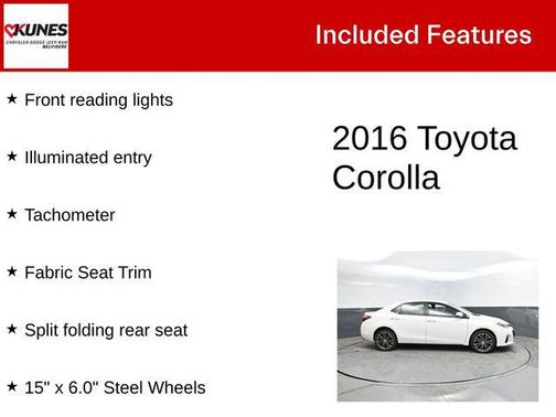 Super White 2016 Toyota Corolla L