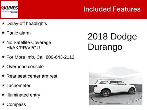 White Knuckle Clearcoat 2018 Dodge Durango SXT