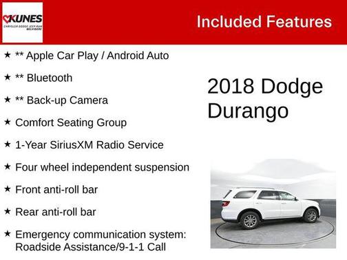 White Knuckle Clearcoat 2018 Dodge Durango SXT