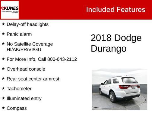 White Knuckle Clearcoat 2018 Dodge Durango SXT
