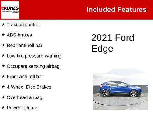 Blue Metallic 2021 Ford Edge Titanium