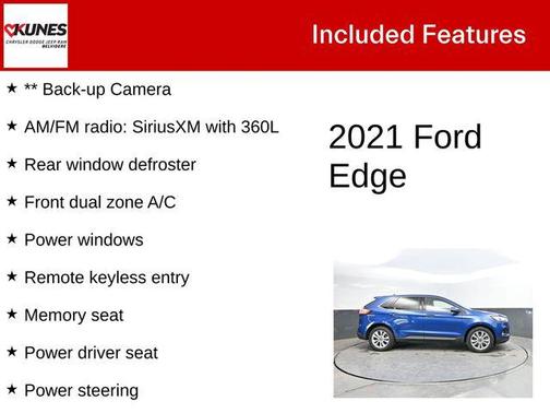 Blue Metallic 2021 Ford Edge Titanium