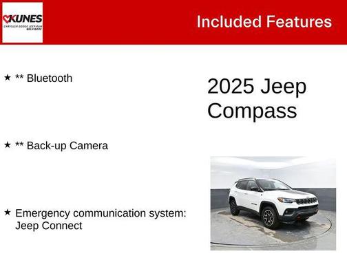 Bright White Clearcoat 2025 Jeep Compass Trailhawk