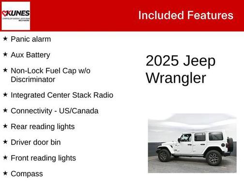 Bright White Clearcoat 2025 Jeep Wrangler 4-Door Sahara 4x4