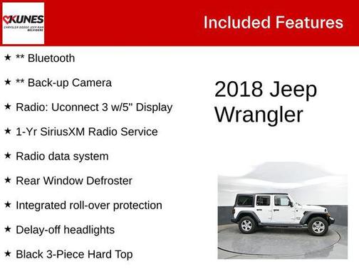 Bright White Clearcoat 2018 Jeep Wrangler Unlimited Sport