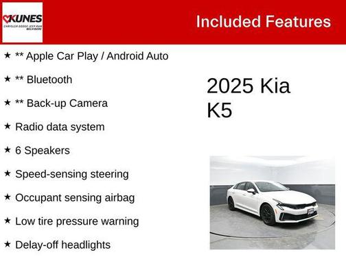 Snow White Pearl 2025 Kia K5 LXS