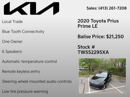 Midnight Black Metallic 2020 Toyota Prius Prime LE