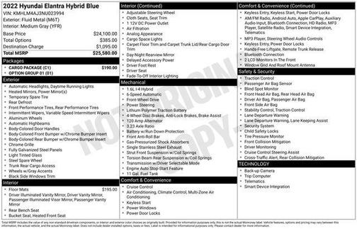 2022 Hyundai ELANTRA HEV Blue