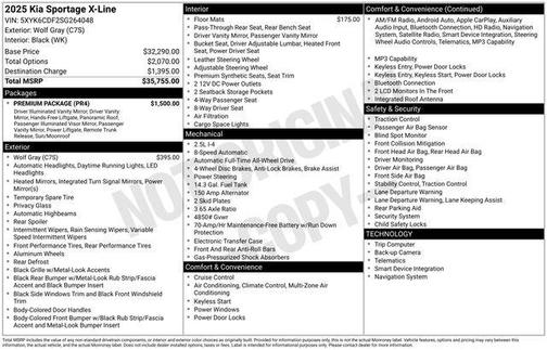 Wolf Gray 2025 Kia Sportage X-Line