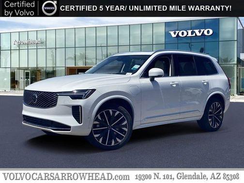 Crystal White Pearl 2025 Volvo XC90 Plug-In Hybrid T8 Ultra 7-Seater