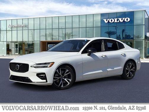 White 2023 Volvo S60 B5 Plus Dark Theme
