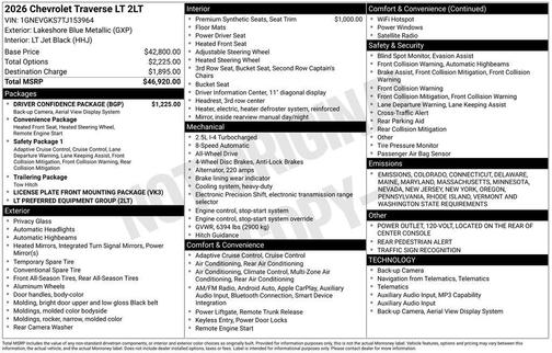 2026 Chevrolet Traverse LT