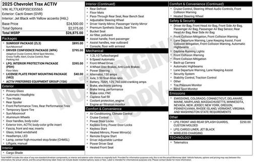 2025 Chevrolet Trax FWD ACTIV