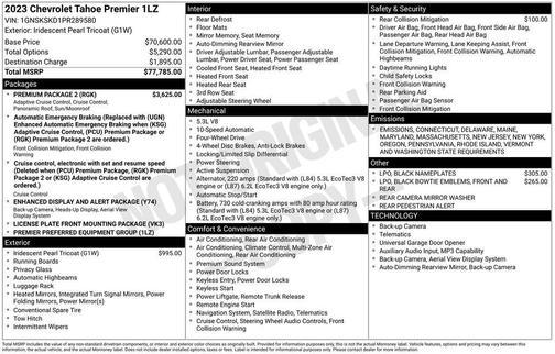 2023 Chevrolet Tahoe Premier
