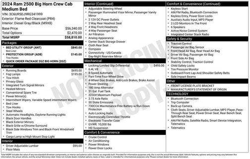 2024 RAM 2500 Big Horn Crew Cab 4x4 6'4' Box