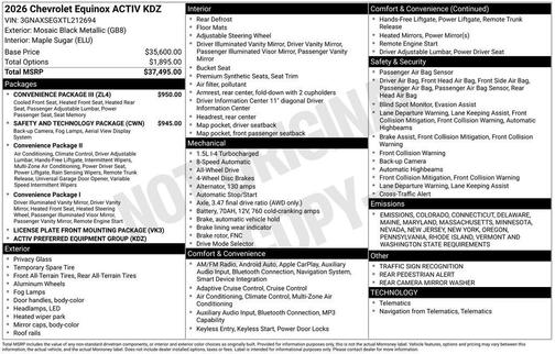 2026 Chevrolet Equinox AWD ACTIV
