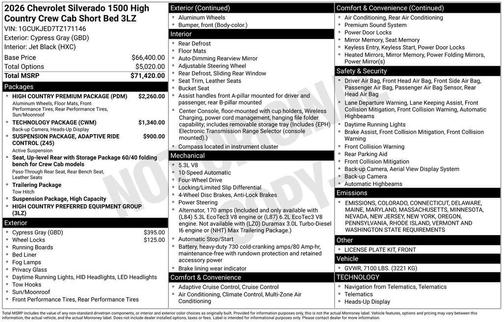 2026 Chevrolet Silverado 1500 High Country