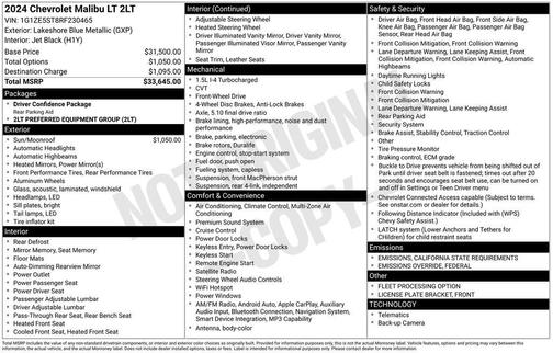 2024 Chevrolet Malibu FWD 2LT