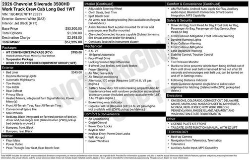 2026 Chevrolet Silverado 3500 WT