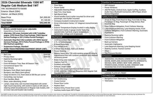 2026 Chevrolet Silverado 1500 WT