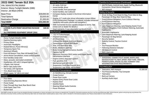 2022 GMC Terrain SLE