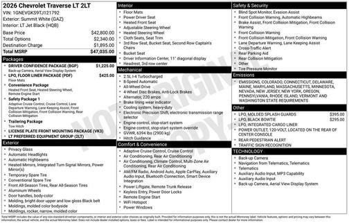 2026 Chevrolet Traverse LT
