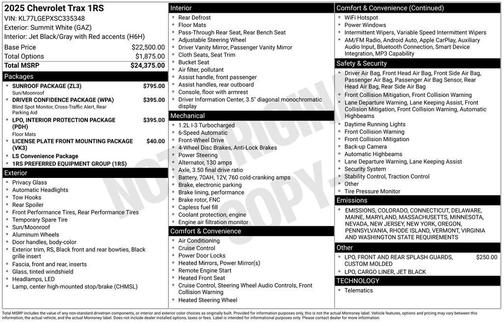 2025 Chevrolet Trax FWD 1RS