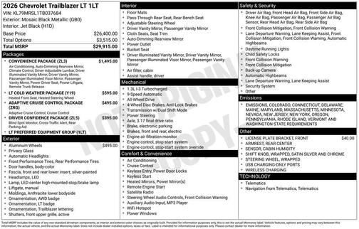 2026 Chevrolet Trailblazer LT